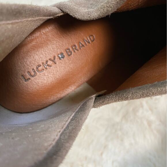 Lucky Brand Women's Baley Ankle Booties Size 7.5 Grey Taupe Perforated Shoes - Picture 8 of 12